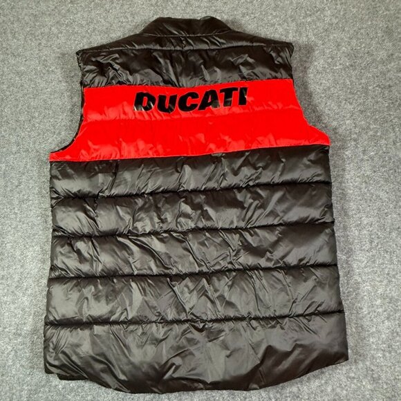 Ducati Mens Black Red Puffer Vest Motorcycle Packable Sz US XL Comfy Casual Lux‎ - Picture 1 of 11